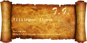 Tillinger Ilona névjegykártya